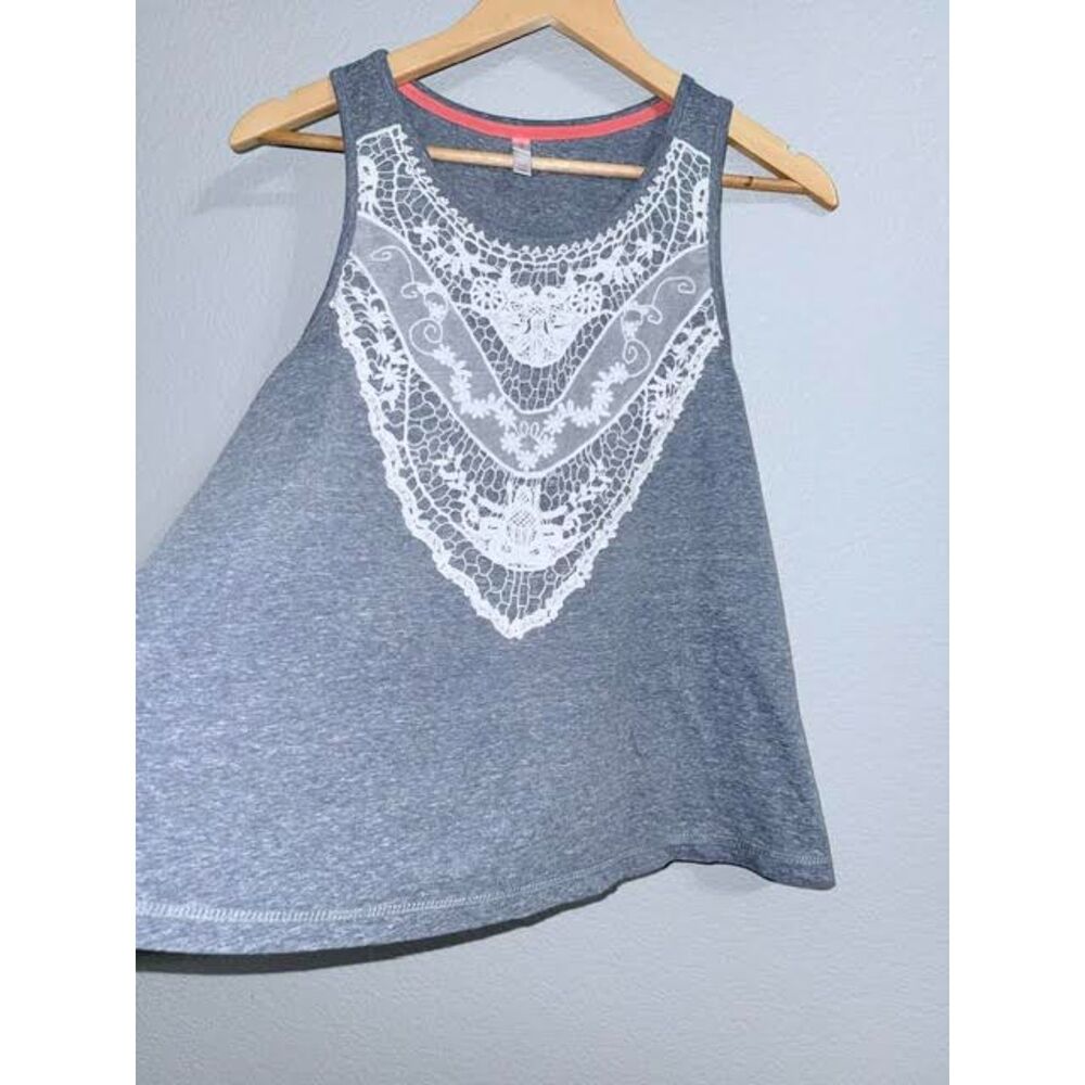 Xhilaration Tank Top Sleeveless Boho Hippie Flowy Crochet Coastal Cottage Fairy - Picture 2 of 8
